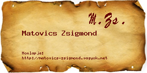 Matovics Zsigmond névjegykártya