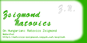 zsigmond matovics business card